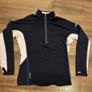Icebreaker GT 200 lightweight 1/4 zip activewear top Navy white Men’s Medium